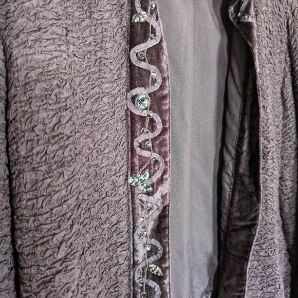 Chico's Purple Crinkle Jacket Size 1 - Picture 4 of 6